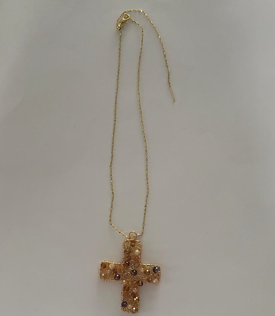 Collar cruz arabesco # 123