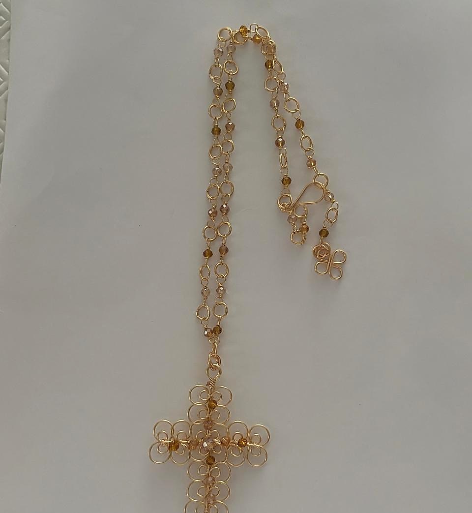 Collar cruz T doble # 122