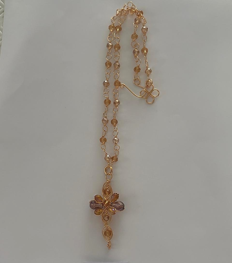 Collar cruz engastada # 124